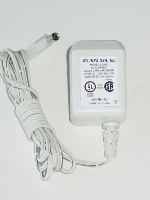 NEW Atlinks 5-2558 AC Adapter 9V 200mA